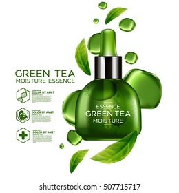 Green Tea Moisture Essence Skin Care Cosmetic.
