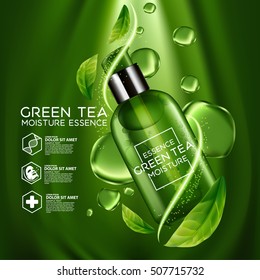 Green Tea Moisture Essence Skin Care Cosmetic.