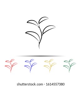 Green tea multi color style icon. Simple thin line, outline vector of tea icons for ui and ux, website or mobile application