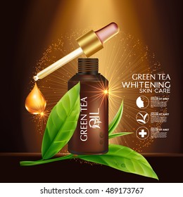 Green tea Oil Skin Care Cosmetic.