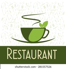 Green Tea Organic Concept Logo Restaurant
