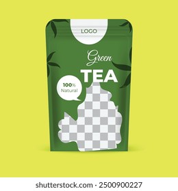 Green tea package design template