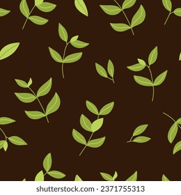 Green tea pattern background. Green tea on white background. Matcha vector.
