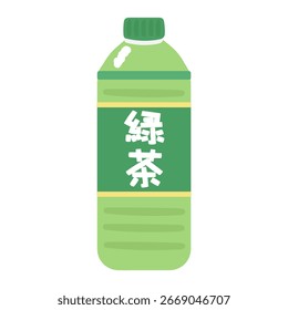 Material de ilustração de garrafa plástica de chá verde Tradução: chá verde