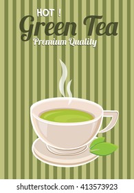 Green tea Poster. Isolated Vector