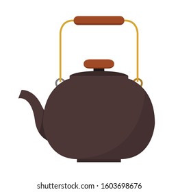Green tea pot. Tea pot on white background.