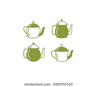 green tea pot simple icon vector design collections illustration element sets isolated