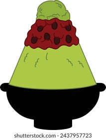 Té verde con judías rojas Bingsu