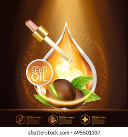 Green tea seed Oil Skin Care Cosmetic.