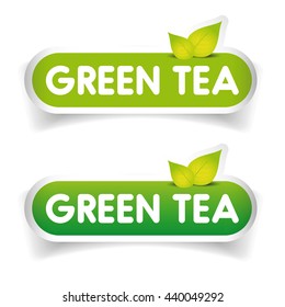 Green Tea sign label vector