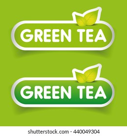 Green Tea sign label vector