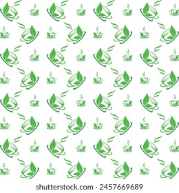 Té verde asombroso diseño de fondo de Ilustración vectorial de patrón repetido multicolor de moda