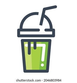 Green tea for take away. Fully editable, suitable for EPS 10.
