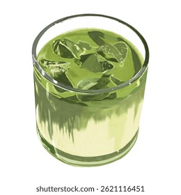 Green tea, vanilla latte, cafe drink, dessert
