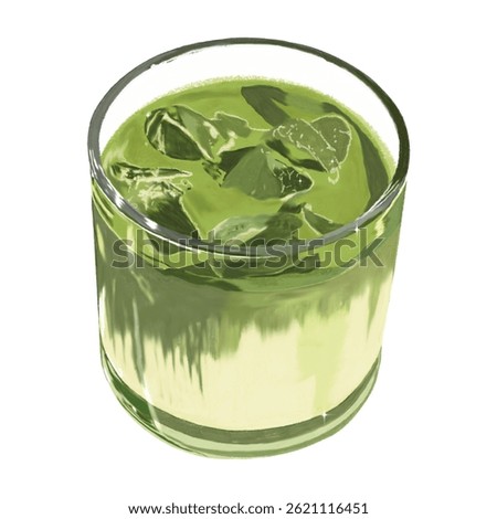 Green tea, vanilla latte, cafe drink, dessert