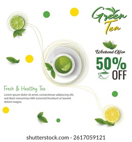 Green tea vector concept 16. Green tea graphic design vector. Green tea vector. Ayurvedic green tea.
