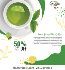 Green tea vector concept 22. Green tea graphic design vector. Green tea vector. Ayurvedic green tea.