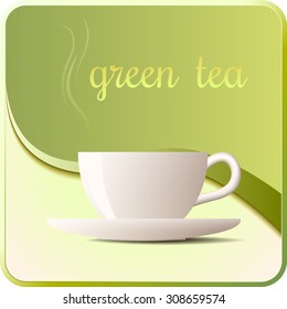 Green Tea vector  icon for cafes and bistros.