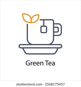 Green Tea Vector icon stock illustration