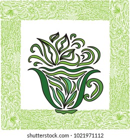 Green tea. Vector illustration