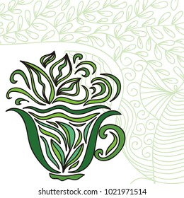 Green tea. Vector illustration