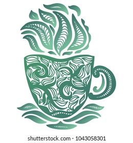 Green tea. Vector illustration