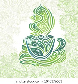 Green tea. Vector illustration