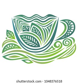 Green tea. Vector illustration