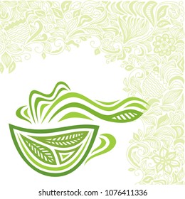 Green tea. Vector illustration