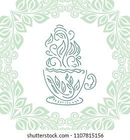 Green tea. Vector illustration