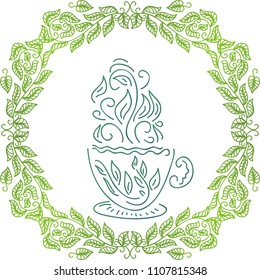 Green tea. Vector illustration
