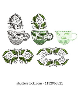 Green tea. Vector illustration