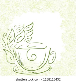 Green tea. Vector illustration