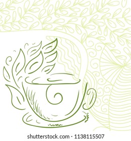 Green tea. Vector illustration
