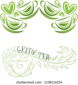 Green tea. Vector illustration