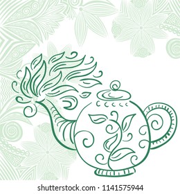 Green tea. Vector illustration