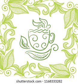 Green tea. Vector illustration