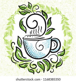 Green tea. Vector illustration