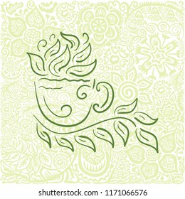Green tea. Vector illustration