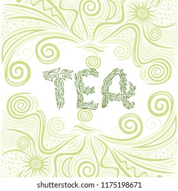 Green tea. Vector illustration