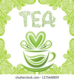 Green tea. Vector illustration