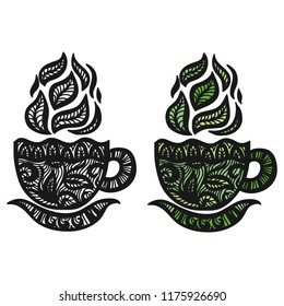 Green tea. Vector illustration