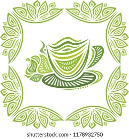 Green tea. Vector illustration