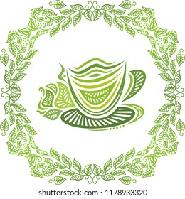 Green tea. Vector illustration