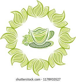 Green tea. Vector illustration