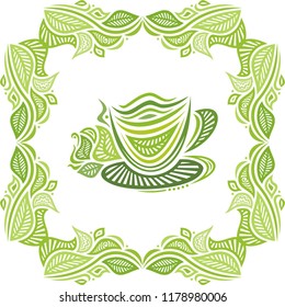 Green tea. Vector illustration