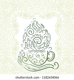 Green tea. Vector illustration