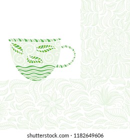 Green tea. Vector illustration