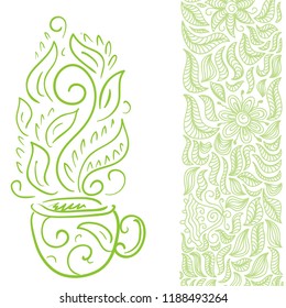 Green tea. Vector illustration
