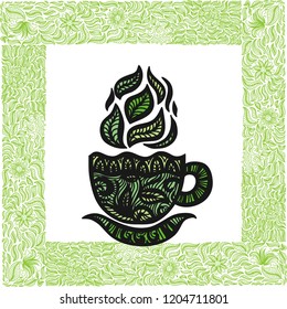 Green tea. Vector illustration